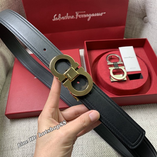 菲拉格慕男女士皮帶 Ferragamo雙扣高端禮盒腰帶  jjp2116